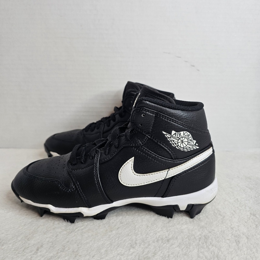 Nike Air Jordan 1 Football Cleats Youth Boys 5.5Y Mid Black/White TD HF6883-001